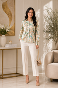 Ivory Bloom Satin Shirt