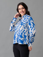 Azure Bloom Satin Shirt