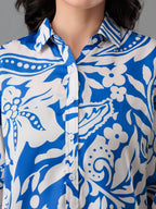 Azure Bloom Satin Shirt