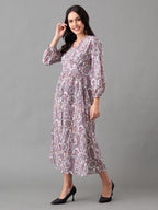 Vintage Motif Maxi Dress