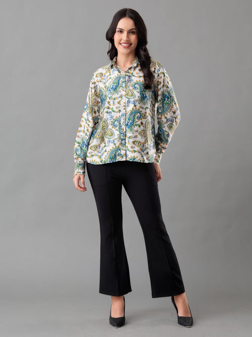 Azure Paisley Bloom Shirt