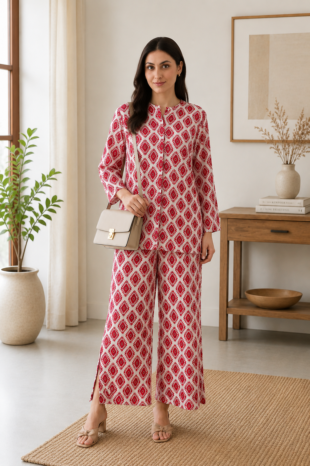 Ruby Radiance Georgette Co-ord Set