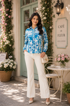 Oceana Print Satin Shirt