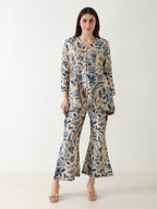 Ocean Bloom Banana Silk Co-ord Set
