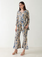 Ocean Bloom Banana Silk Co-ord Set