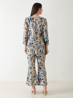 Ocean Bloom Banana Silk Co-ord Set