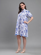 Blue-Abstract-Print-Dress