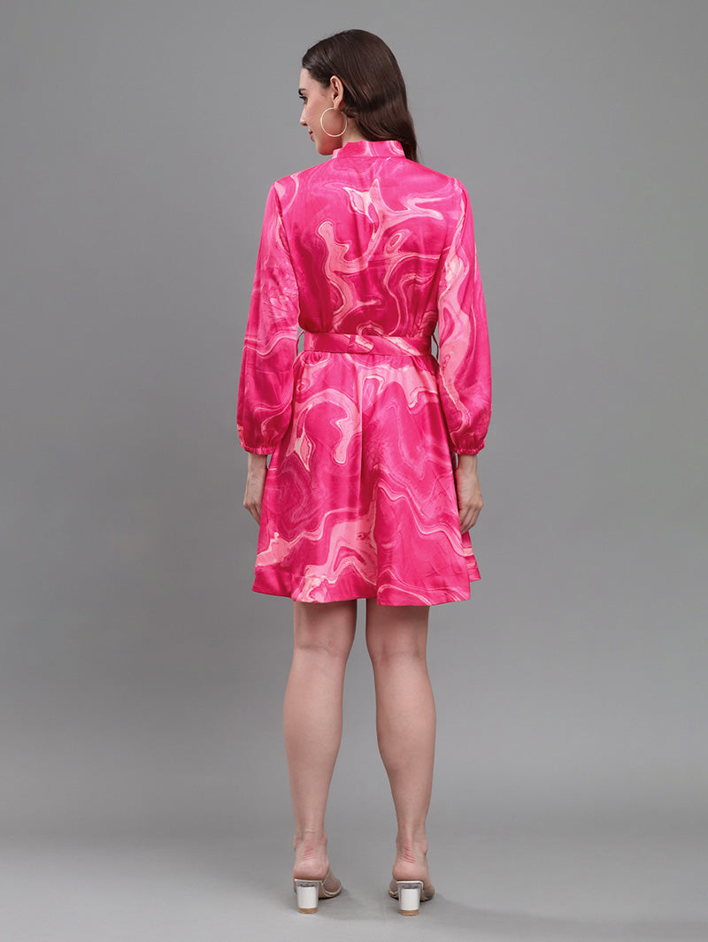 Hot-Pink-Belted-Dress