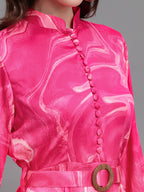 Hot-Pink-Belted-Dress