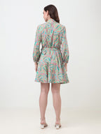 Paisley-Mini-Belted-Dress