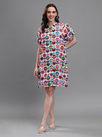 Multicolor-Retro-Print-Dress