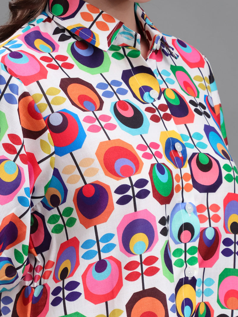 Multicolor-Retro-Print-Dress