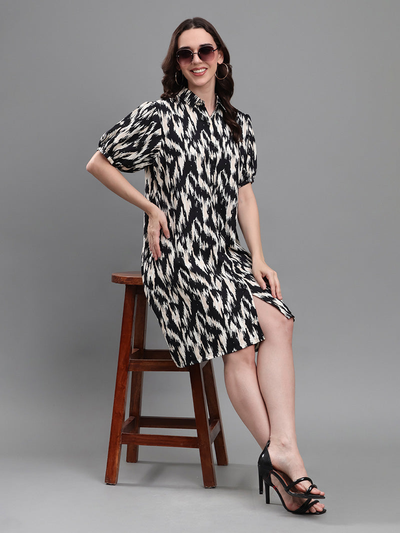 Black-&-White-Ikat-Dress