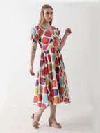Multicolor-Floral-Midi-Dress