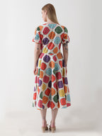 Multicolor-Floral-Midi-Dress