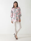 Blush Chain Print Satin Shirt