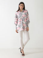 Blush Chain Print Satin Shirt