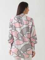 Blush Chain Print Satin Shirt