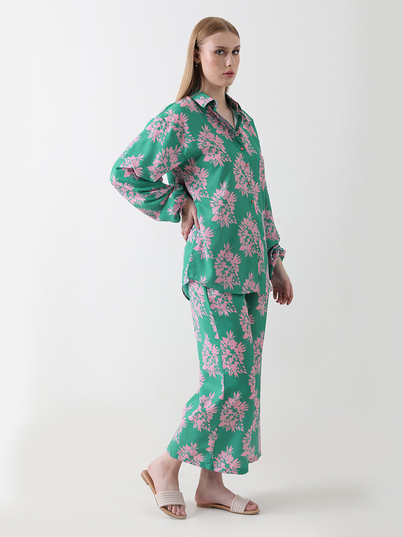 Mint Blossom Georgette Co-ord Set
