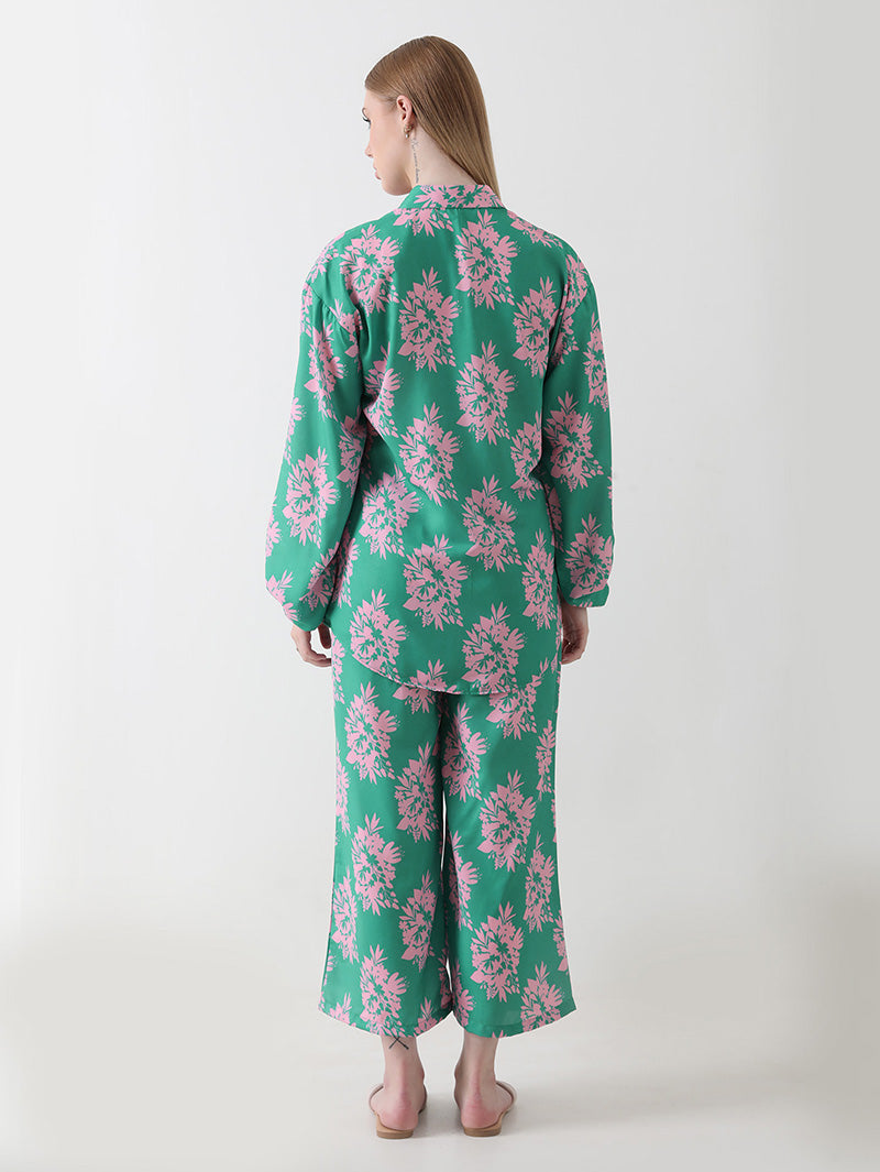 Mint Blossom Georgette Co-ord Set