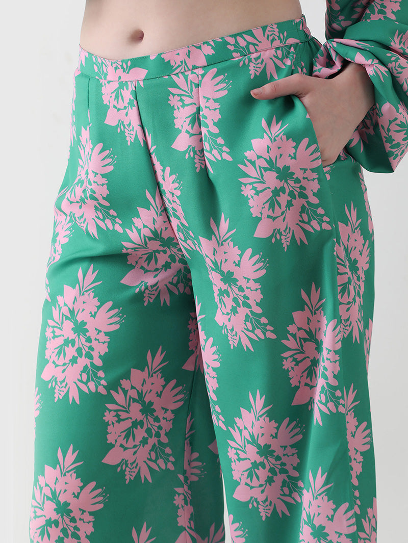 Mint Blossom Georgette Co-ord Set