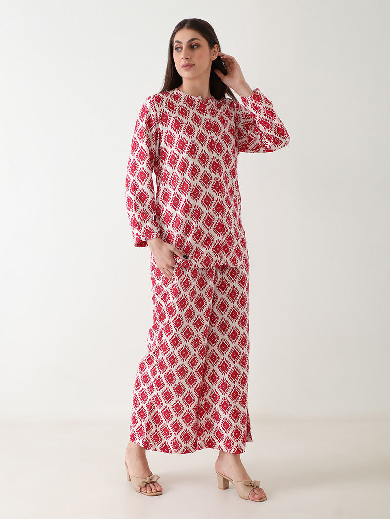 Ruby Radiance Georgette Co-ord Set