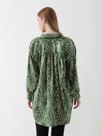 Emerald Abstract Satin Shirt