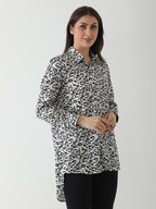 Monochrome Animal Print Long Shirt