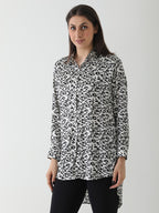 Monochrome Animal Print Long Shirt