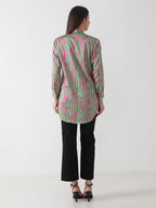 Neon Zebra Print Satin Shirt