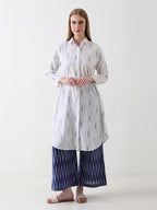 Indigo Whisper Ikkat Co-ord Set