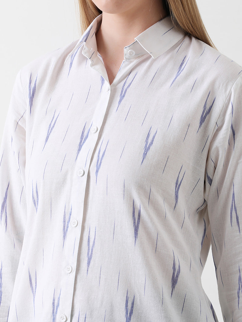 Indigo Whisper Ikkat Kurta Pant Set