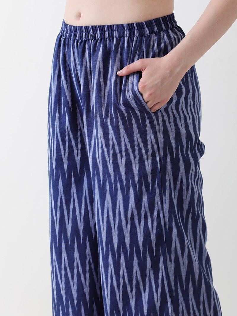 Indigo Whisper Ikkat Co-ord Set