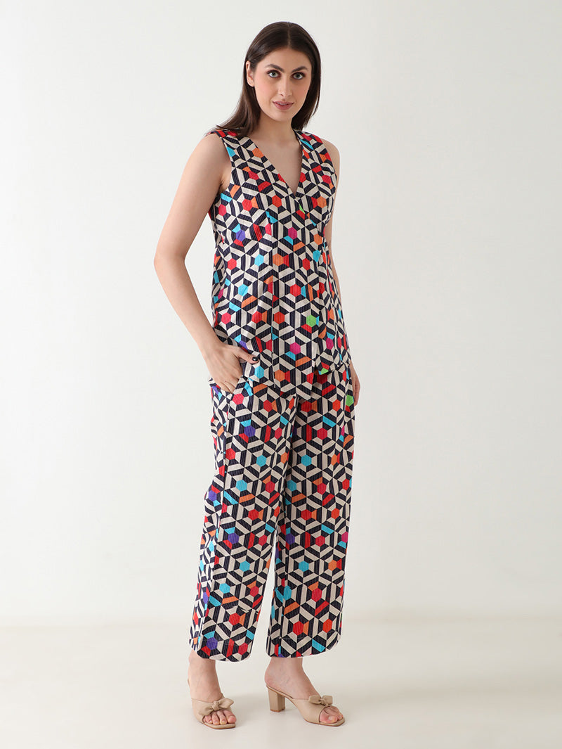 Vivid Geometry Kantha Co-ord Set