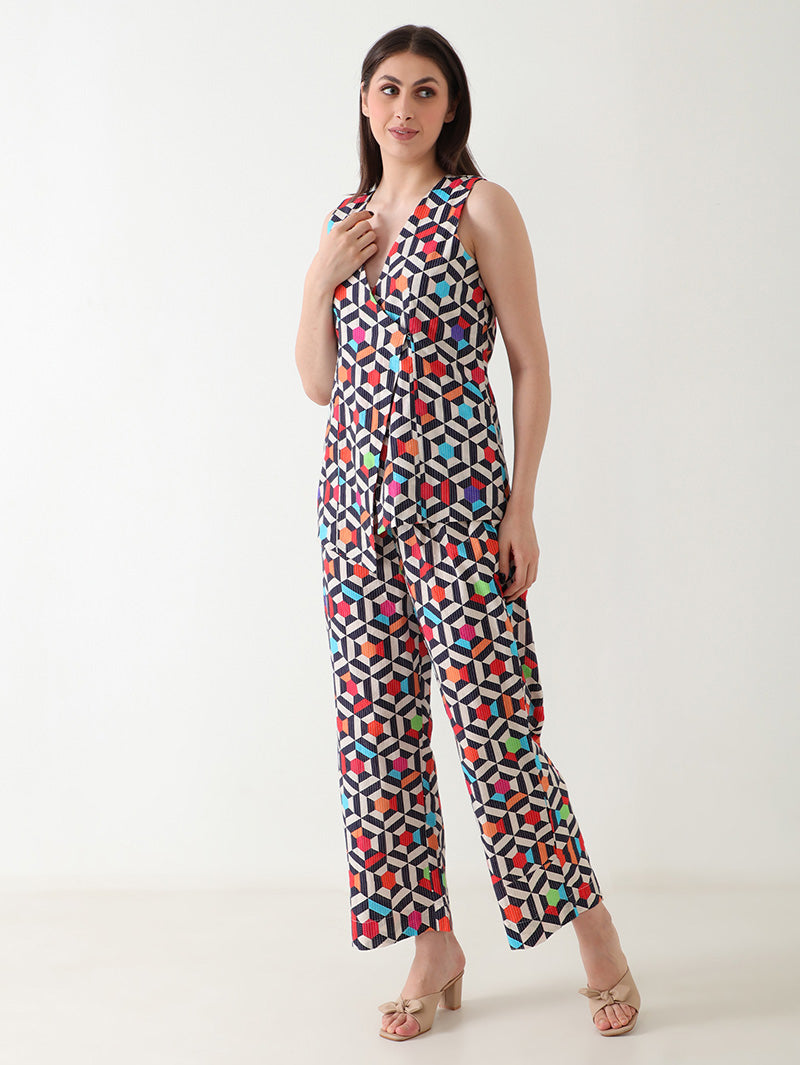 Vivid Geometry Kantha Co-ord Set