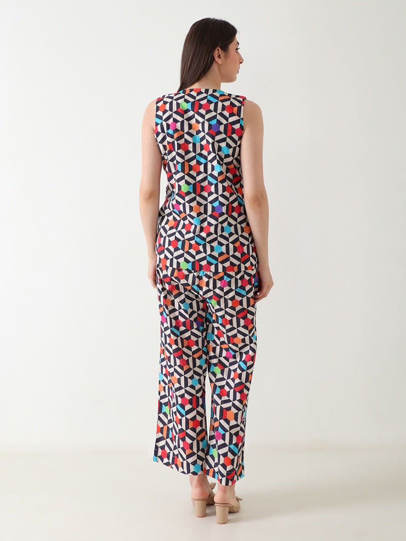 Vivid Geometry Kantha Co-ord Set