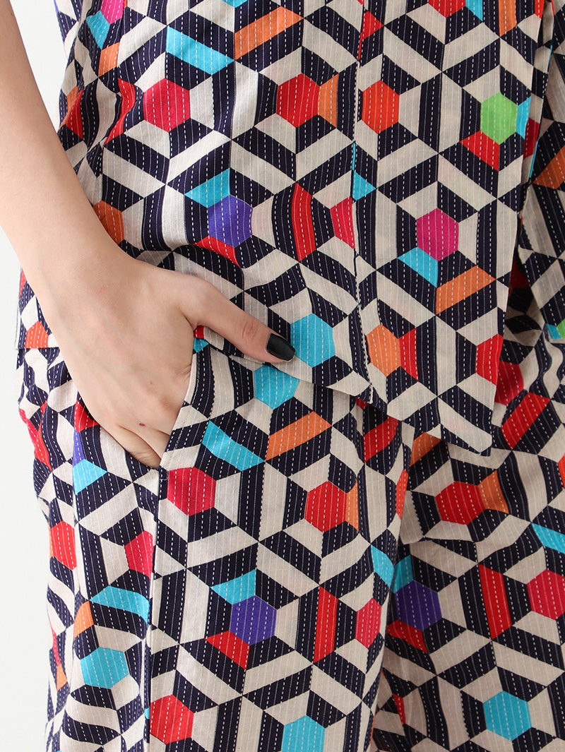 Vivid Geometry Kantha Co-ord Set