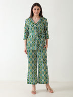 Emerald Ikat Linen Co-ord Set