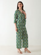 Emerald Ikat Linen Co-ord Set