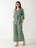 Emerald Ikat Linen Co-ord Set