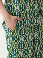 Emerald Ikat Linen Co-ord Set