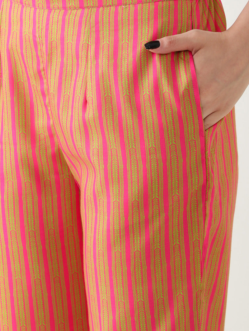 Coral Gleam Linen Co-ord Set