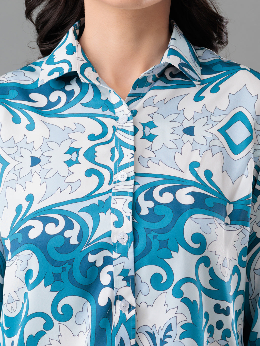 Oceana Print Satin Shirt