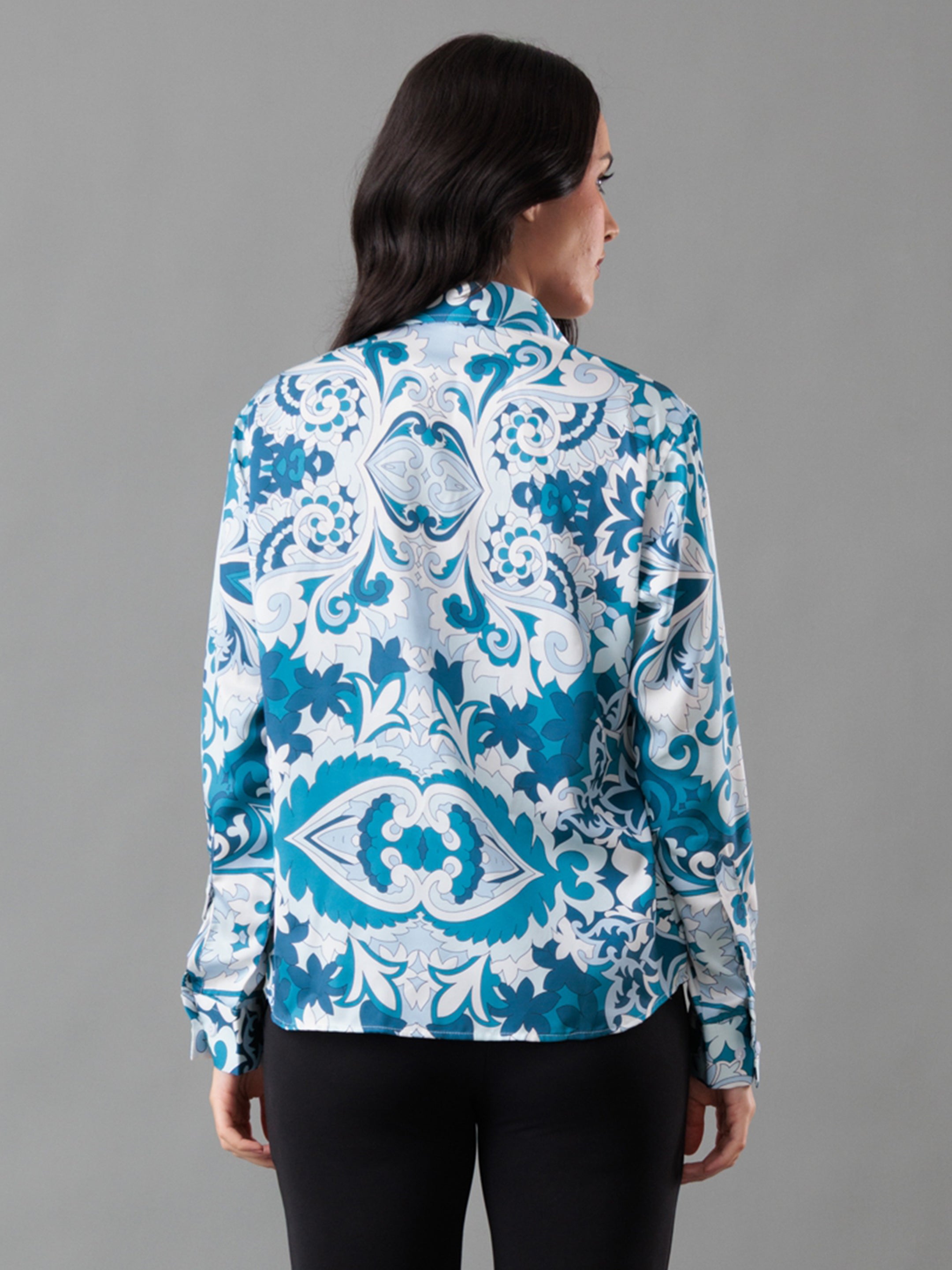 Oceana Print Satin Shirt