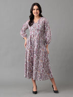 Vintage Motif Maxi Dress