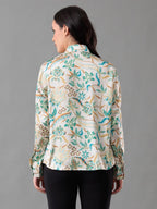 Ivory Bloom Satin Shirt