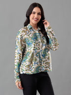 Azure Paisley Bloom Shirt