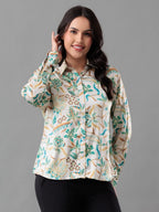 Ivory Bloom Satin Shirt