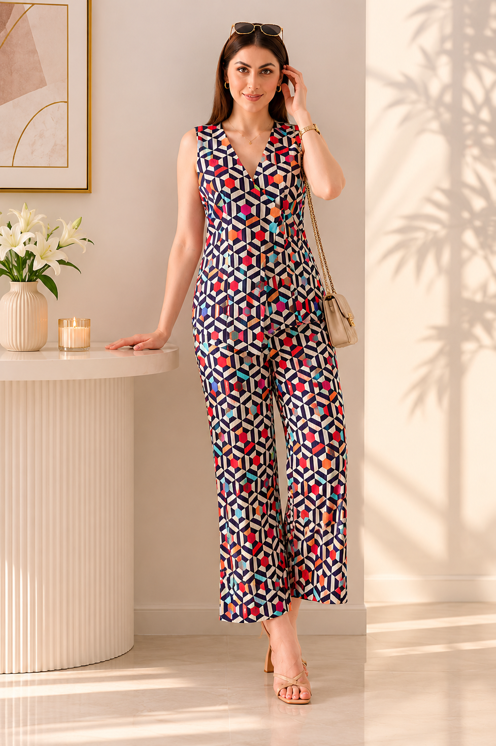 Vivid Geometry Kantha Co-ord Set