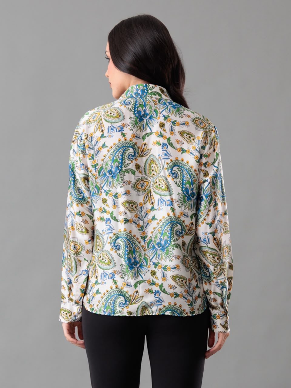 Azure Paisley Bloom Shirt